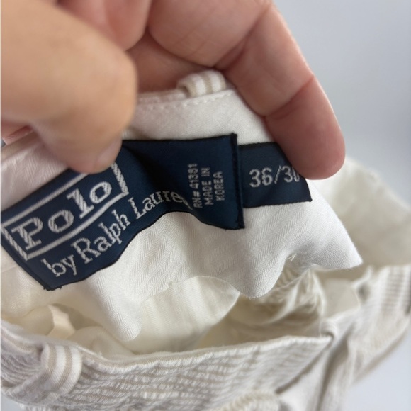 Polo Ralph Lauren Men’s Seersucker Suit Large Blazer & Pants Striped Tan 36/30 - Picture 11 of 16